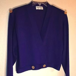 RARE! VINTAGE ST. JOHN Purple Knit Blazer/Jacket, Size S